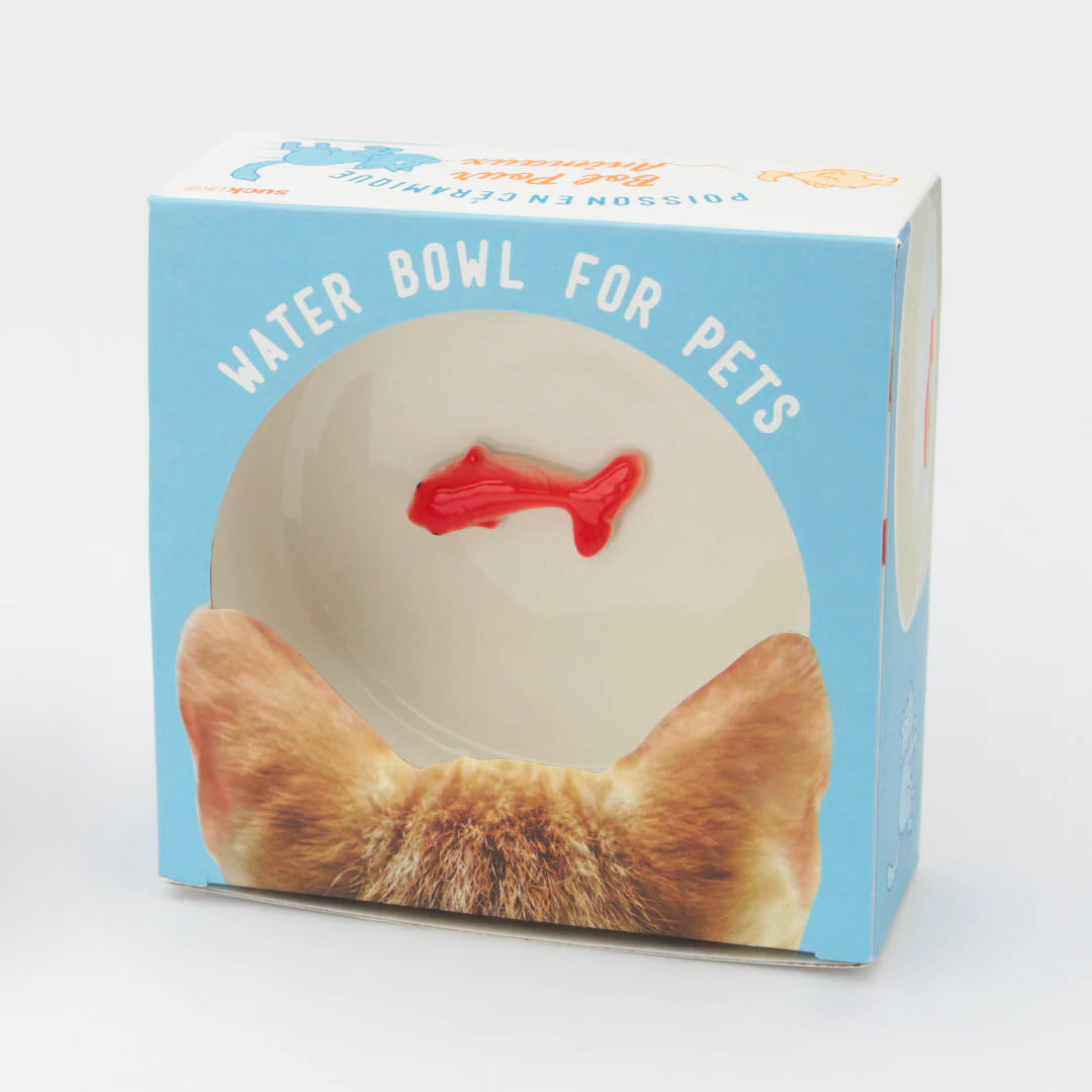 Drinkbakje met 3D vis van keramiek - Suck UK