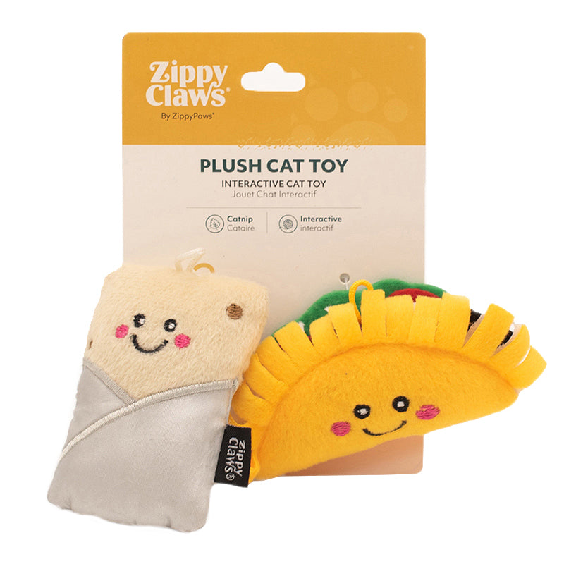 Taco & Burrito met catnip - ZippyClaws NomNomz