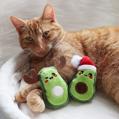 Kerst avocado set met catnip - Hugsmart Meow Buddies