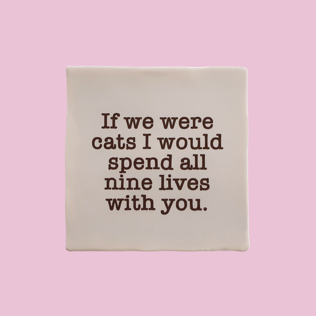 Quote tegeltje - If we were cats I would spend all nine lives with you