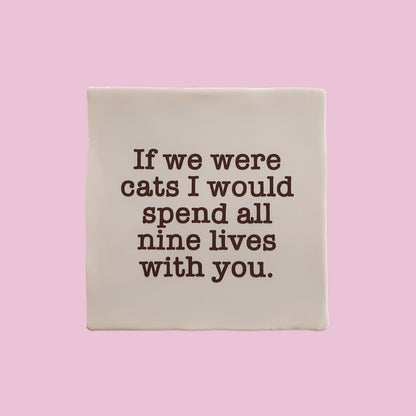 Quote tegeltje - If we were cats I would spend all nine lives with you