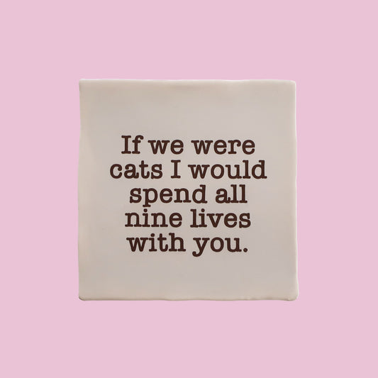 Quote tegeltje - If we were cats I would spend all nine lives with you
