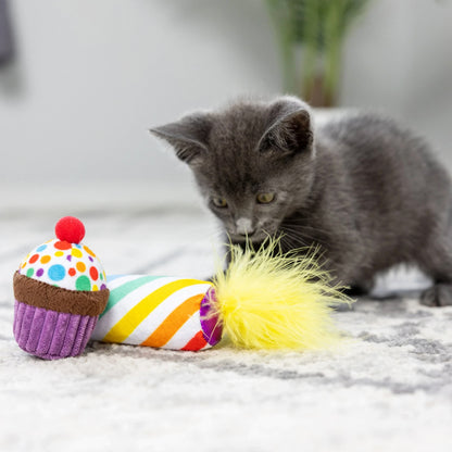 Cupcake en kaarsje met catnip - Kittybelles